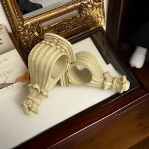 Vintage Drapery Rod Wall Sconce, Corbel, Swag Holders, Antique Ivory Accessories